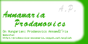 annamaria prodanovics business card